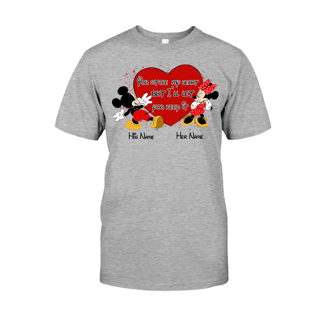 You Stole My Heart But I Will Let You Keep It - Personalized Couple Mouse T-shirt and Hoodie
