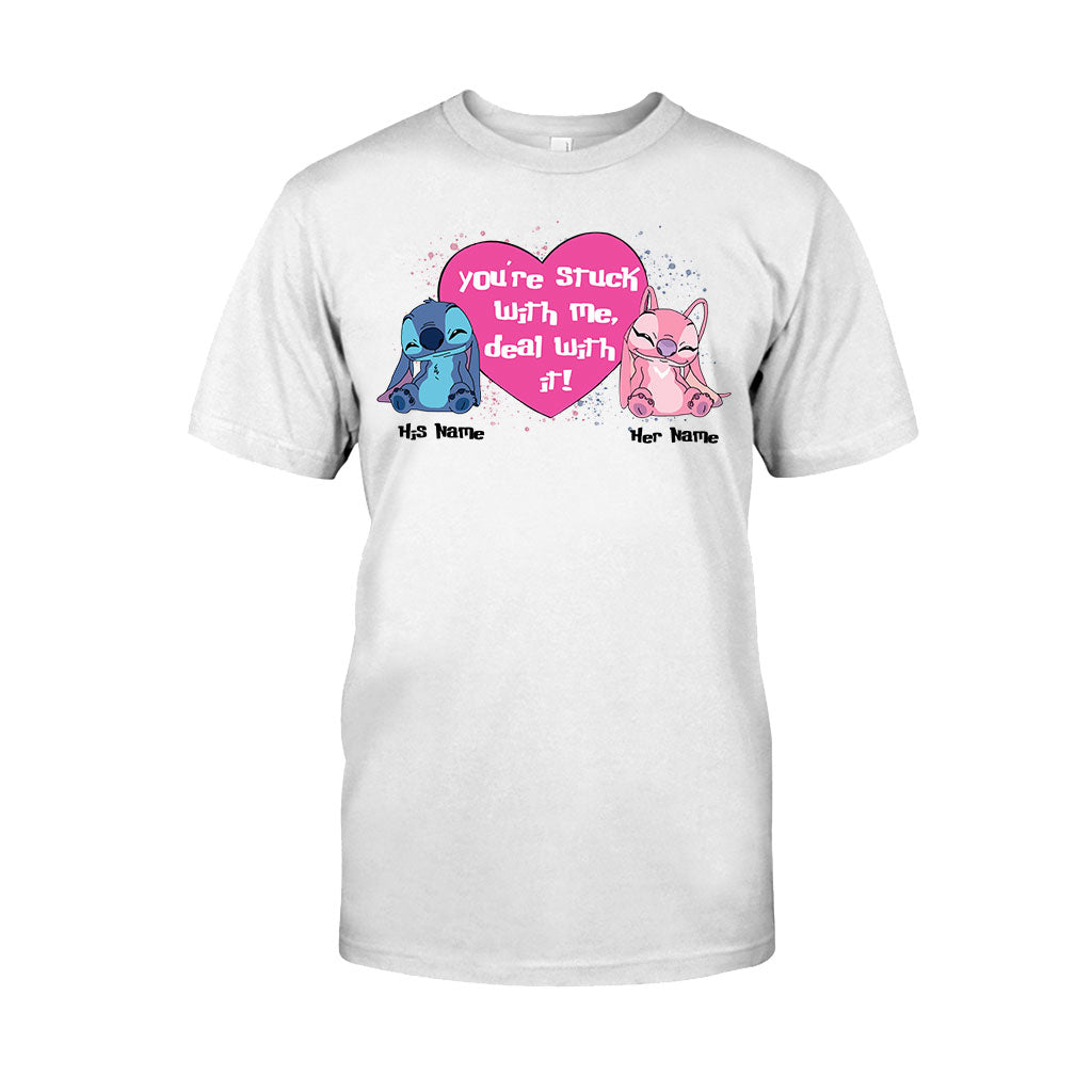 You're Stuck With Me, Deal With It - Personalized Couple Ohana T-shirt and Hoodie
