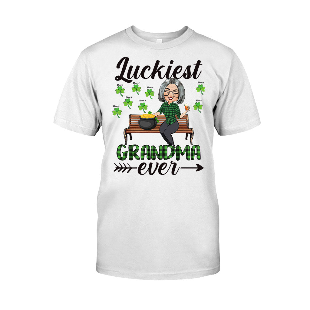 Luckiest Grandma Ever - Personalized St. Patrick's Day Grandma T-shirt and Hoodie