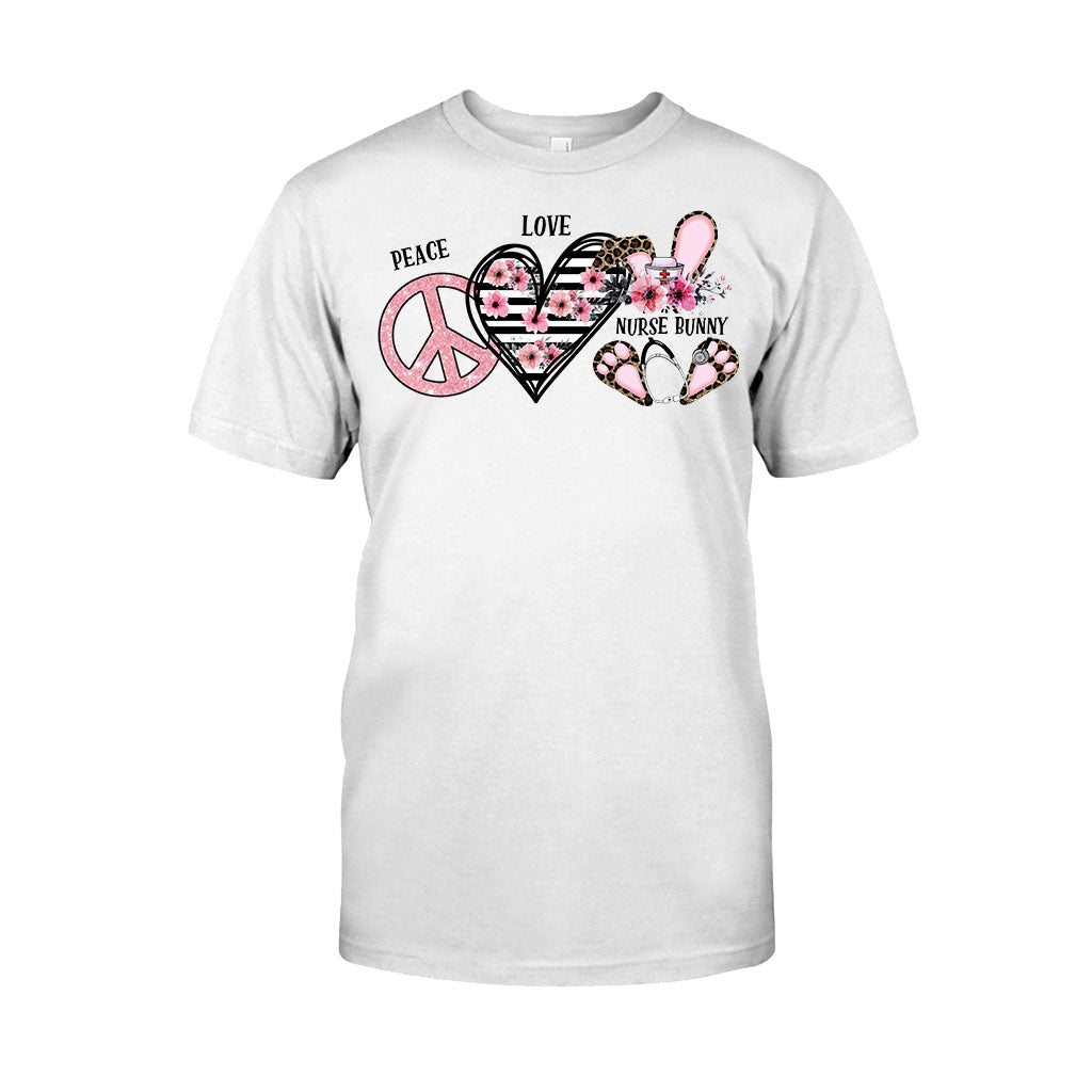 Peace Love Nurse Bunny - Personalized T-shirt and Hoodie