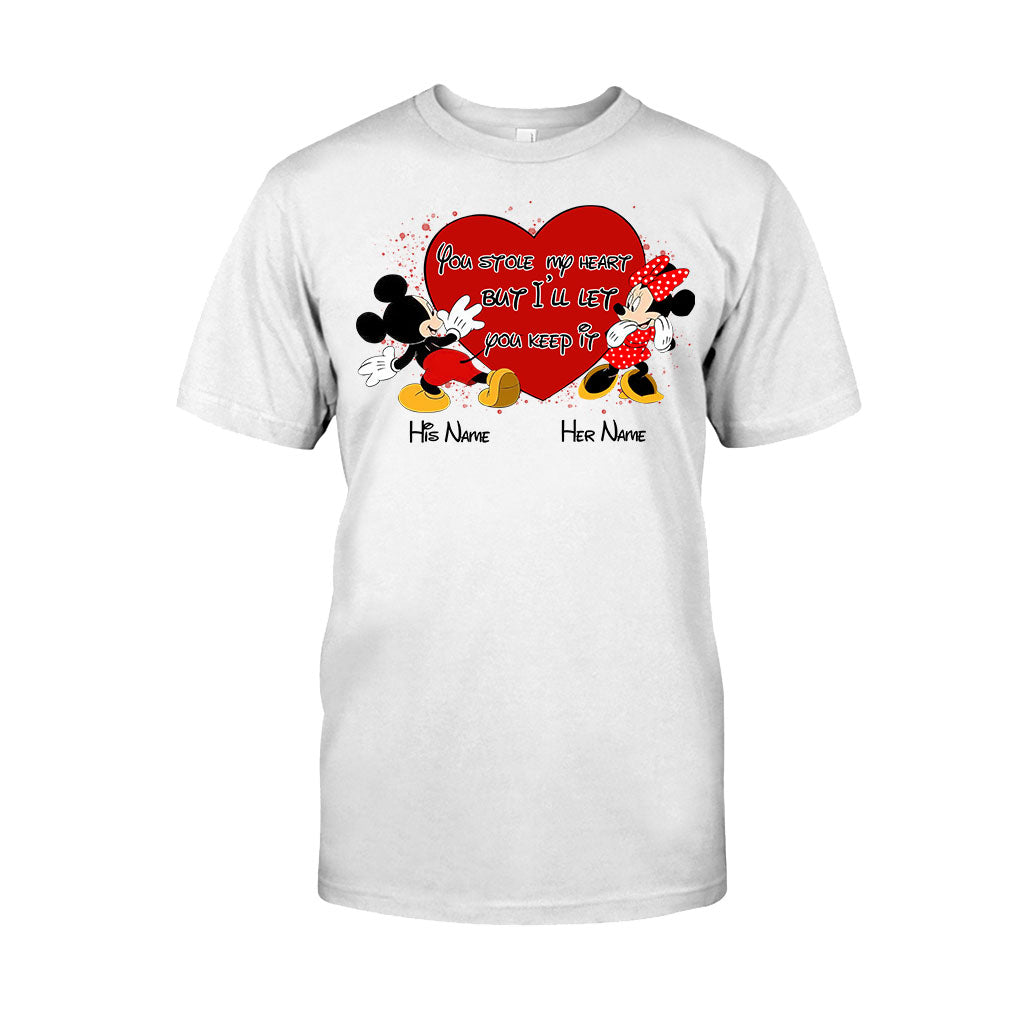 You Stole My Heart But I Will Let You Keep It - Personalized Couple Mouse T-shirt and Hoodie