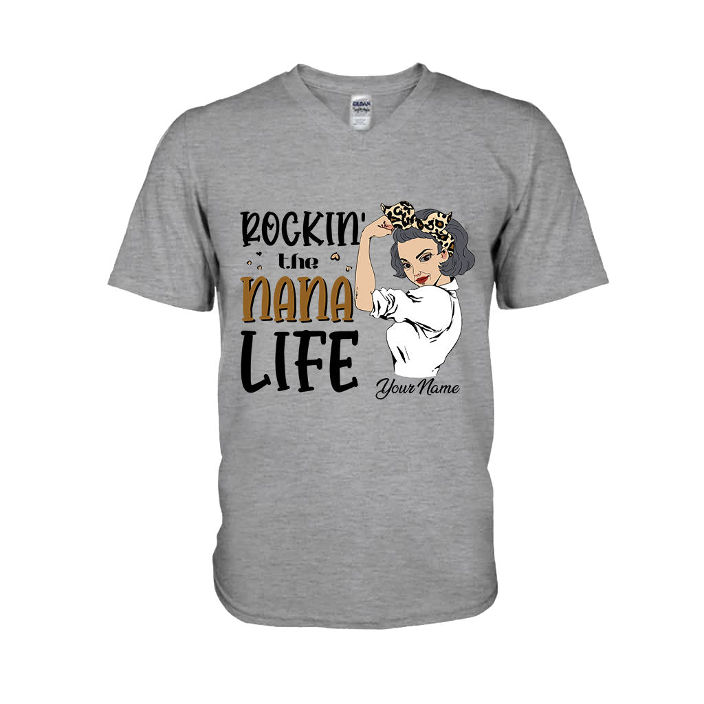 Rocking The Nana Life - Personalized Grandma T-shirt and Hoodie