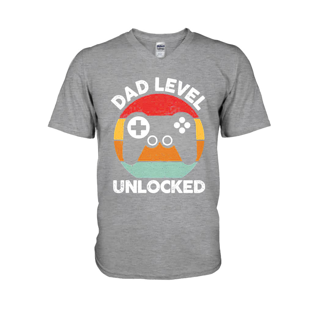 Dad Level Unlocked Funny Gaming - Father T-shirt And Hoodie 092021
