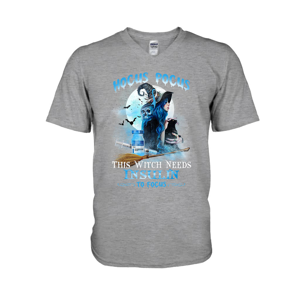Witch Needs Insulin To Focus Halloween - Diabetes Awareness T-shirt And Hoodie