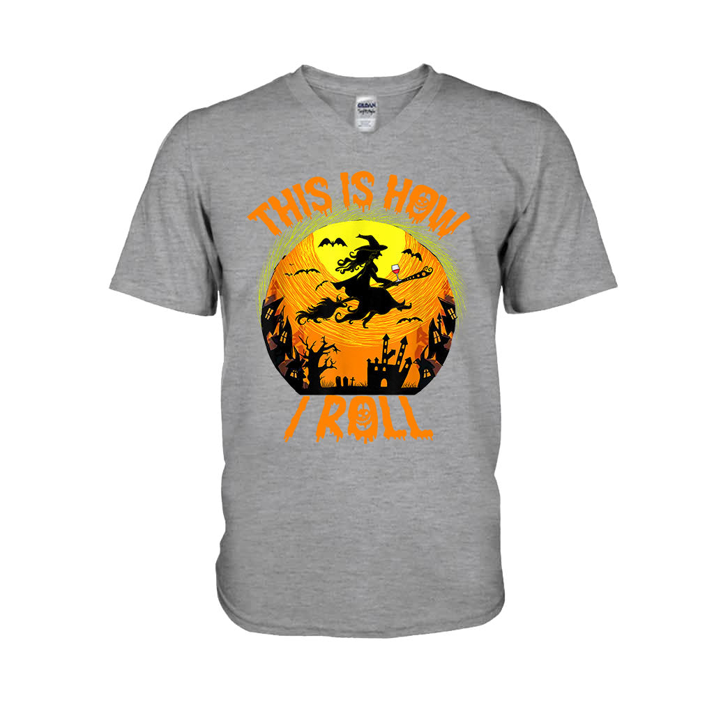This Is How I Roll Halloween Night Witch Broom Wine T-shirt And Hoodie