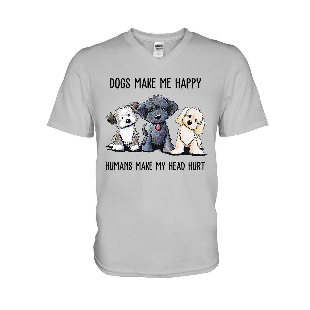 Dogs Make Me Happy T-shirt And Hoodie 062021