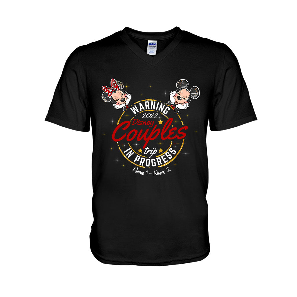 Warning Couple Trip In Progress - Personalized Mouse T-shirt and Hoodie