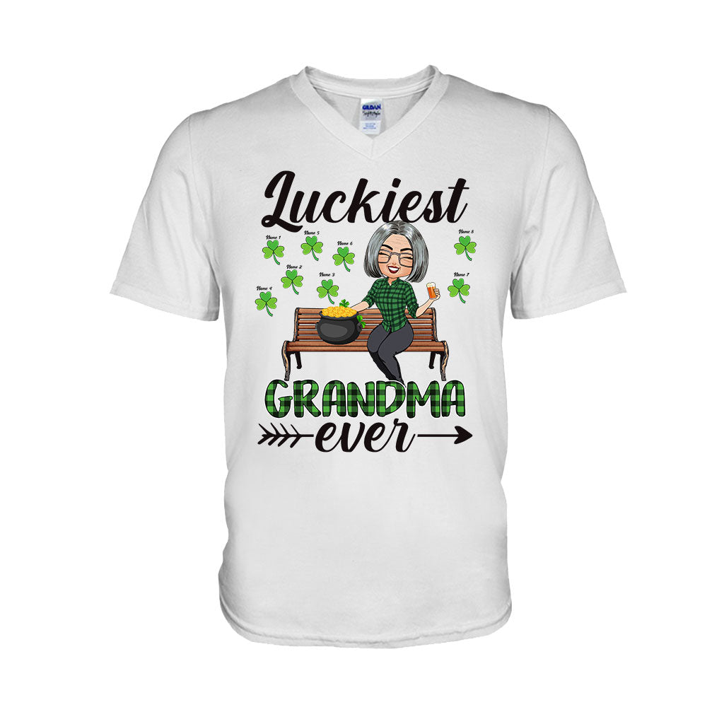 Luckiest Grandma Ever - Personalized St. Patrick's Day Grandma T-shirt and Hoodie
