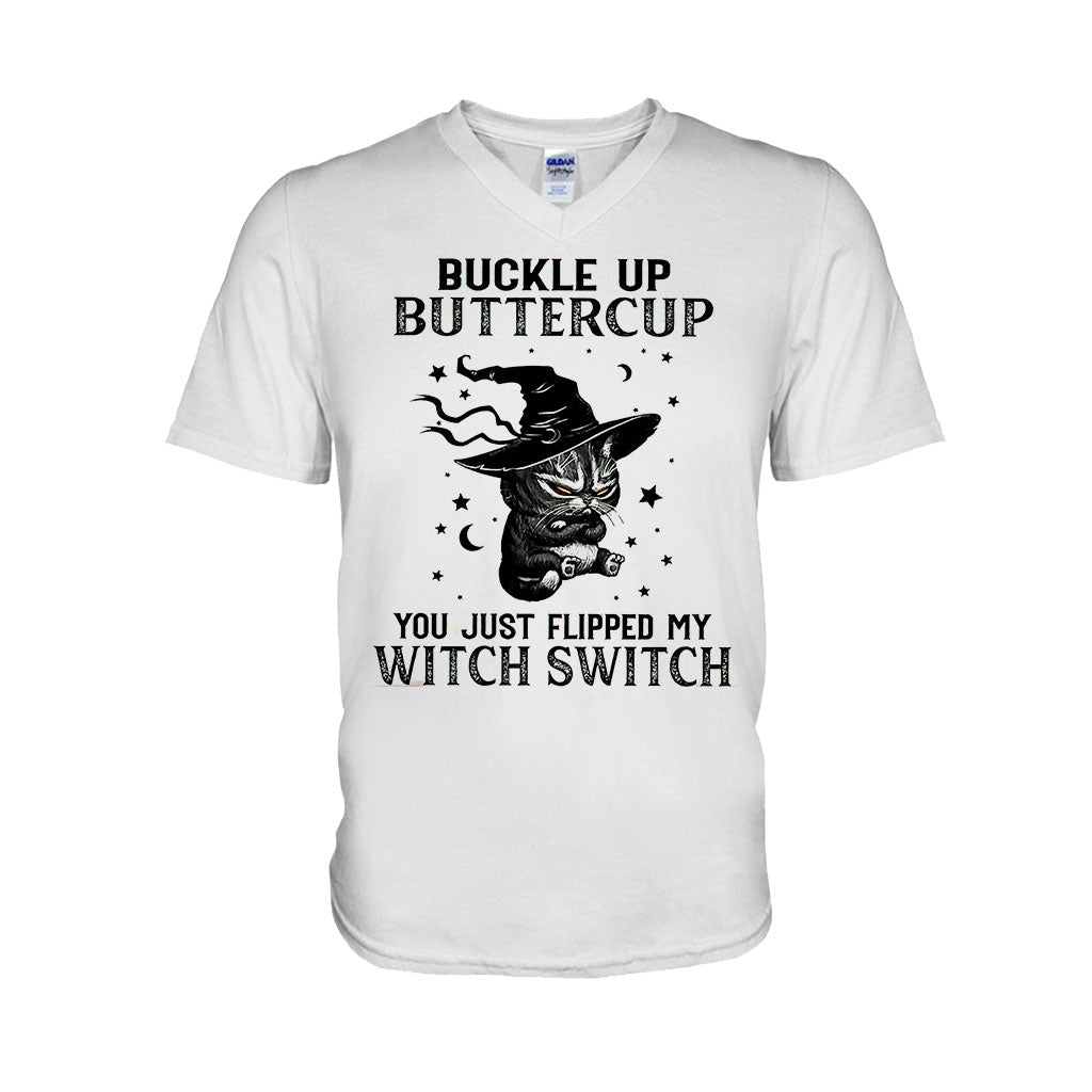 Black Cat Witch Funny Halloween T-shirt And Hoodie 082021