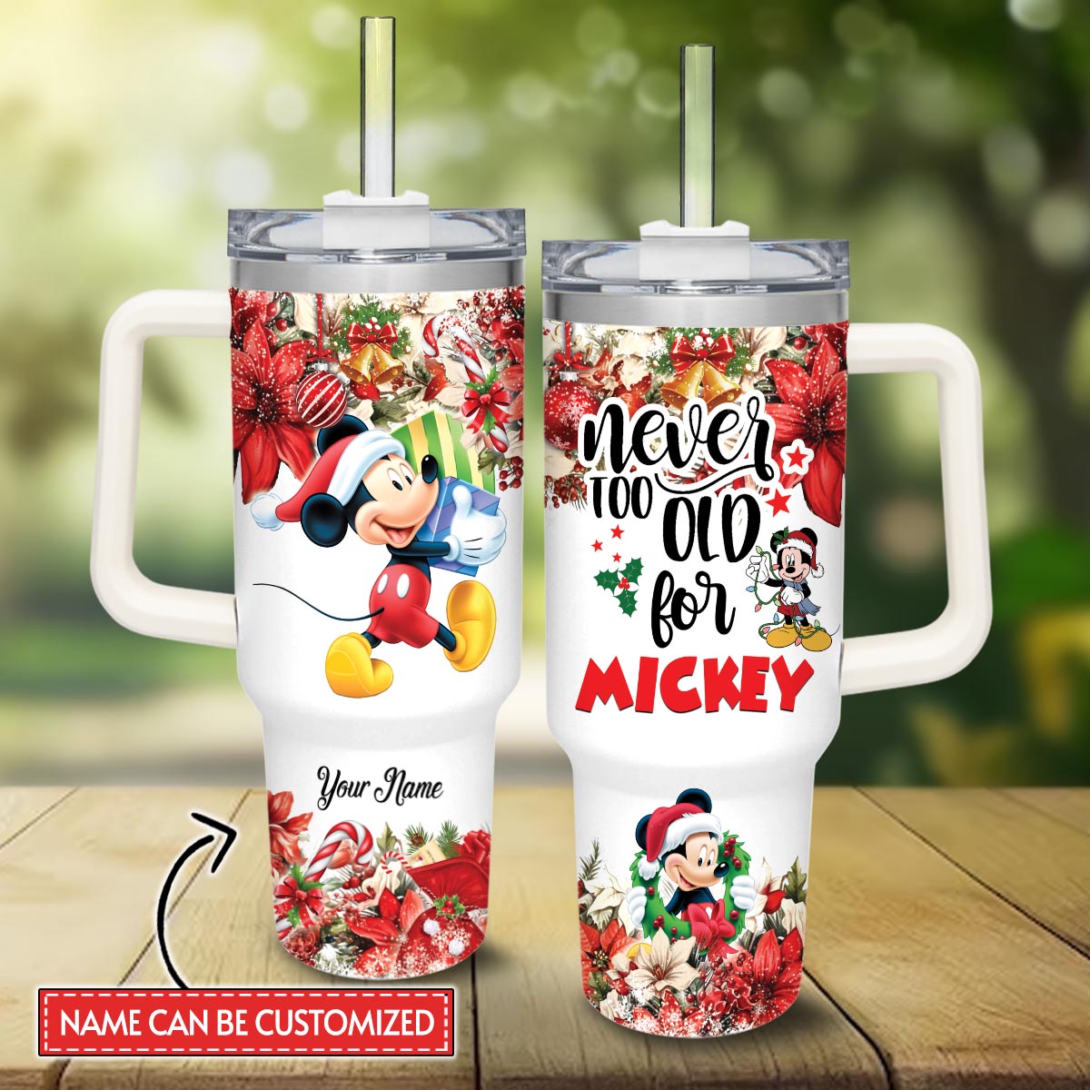 Never Too Old Personalized Mouse Tumbler With Handle 0224