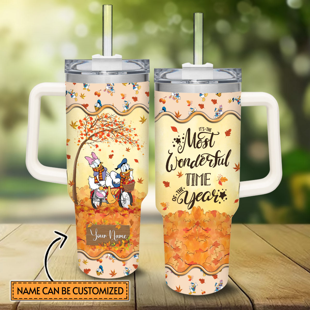 The Most Wonderful Time Personalized Mouse Tumbler With Handle 0224