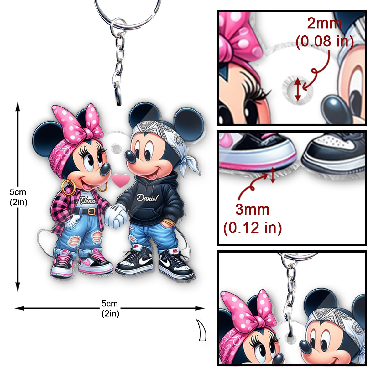 Mouse Couple - Personalized Mouse Keychain