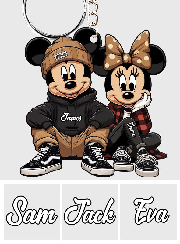Chicano Mouse Couple - Personalized Mouse Keychain