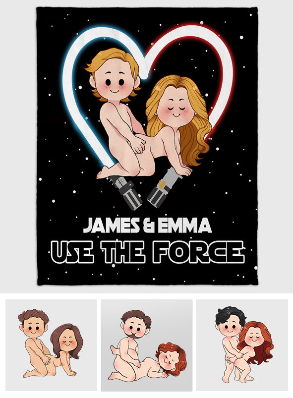 Use The Force Naughty - Personalized The Force Blanket