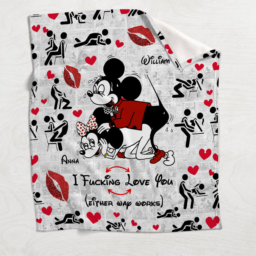 I Love You Funny Couple - Personalized Mouse Blanket
