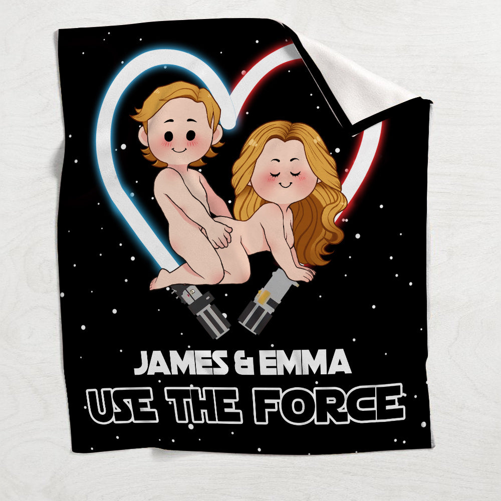 Use The Force Naughty - Personalized The Force Blanket