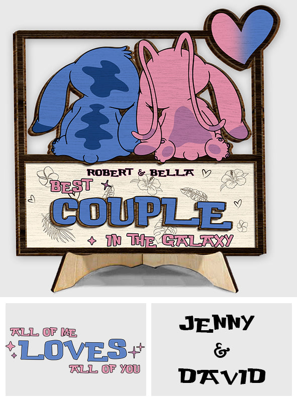 Best Couple In The Galaxy - Personalized Ohana 2 Layered Wood Sign / Wood Plaque