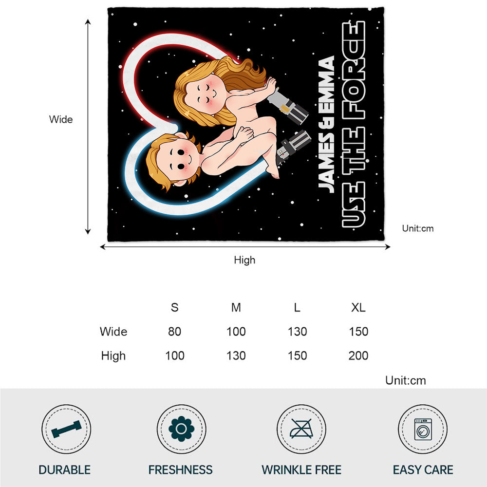 Use The Force Naughty - Personalized The Force Blanket