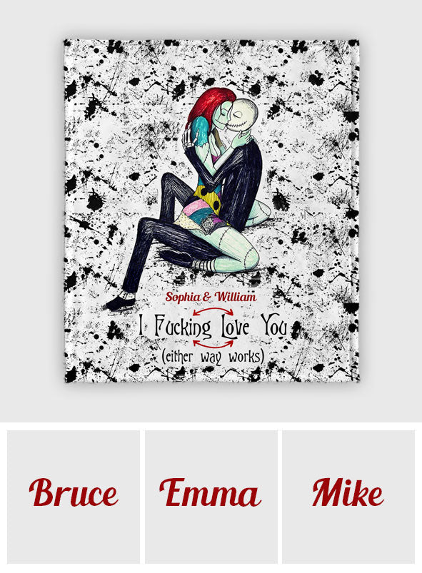 I Love You Nightmare Couple - Personalized Nightmare Blanket