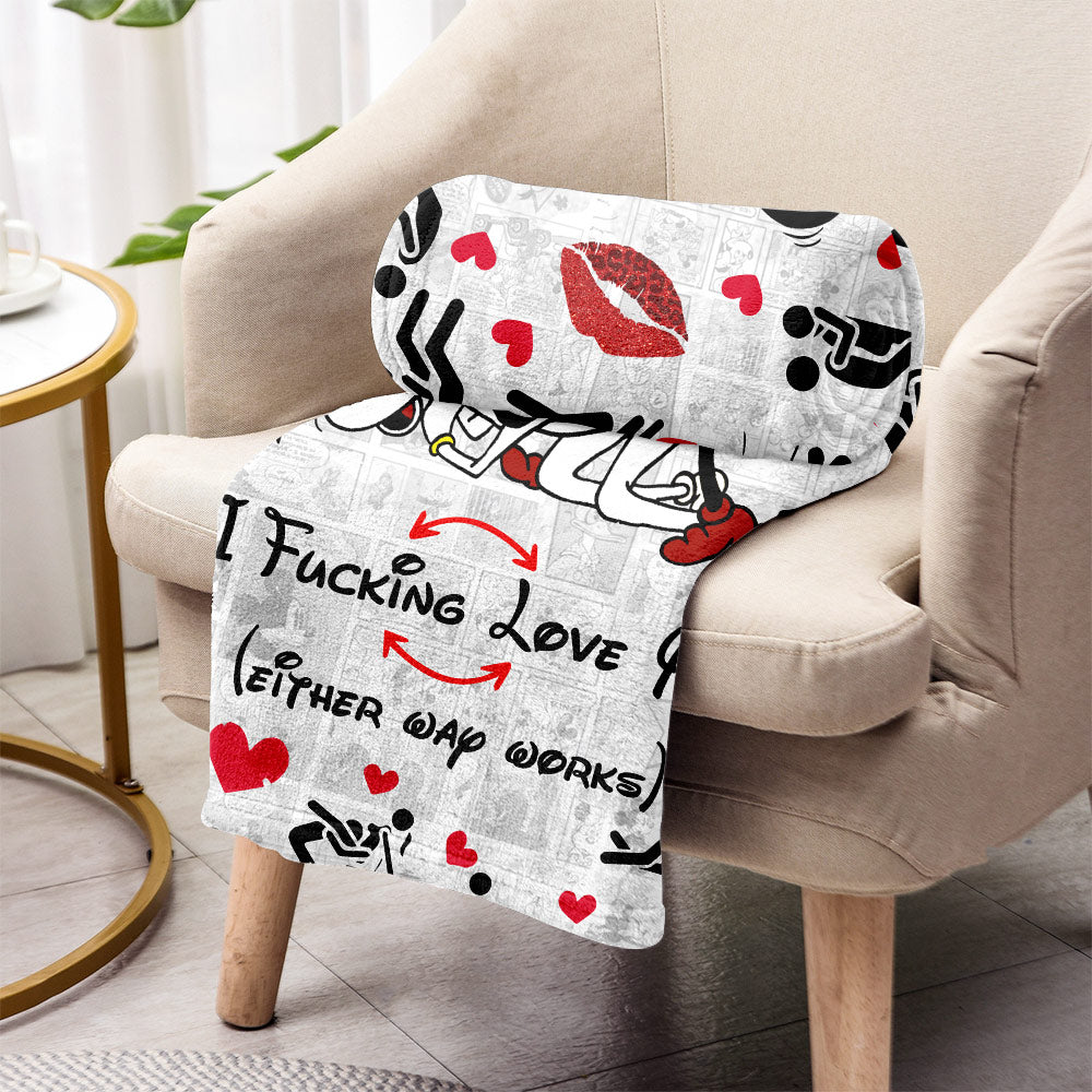 I Love You Funny Couple - Personalized Mouse Blanket