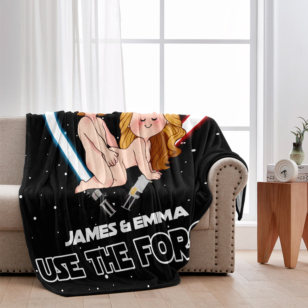 Use The Force Naughty - Personalized The Force Blanket