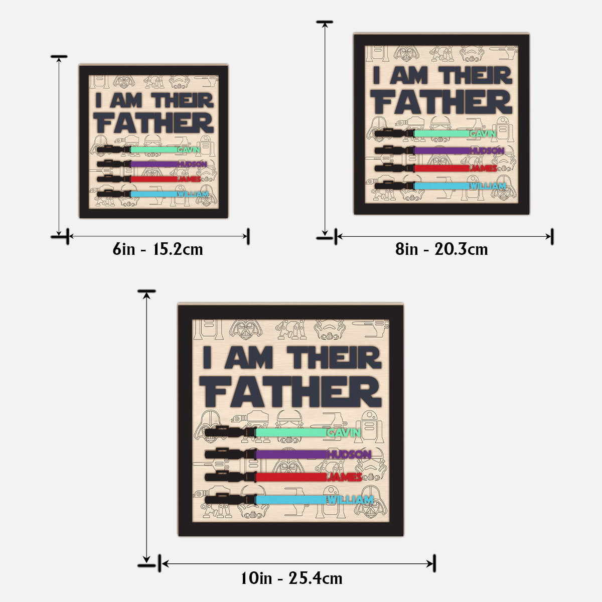 I Am Their Father Plaque for Fathers Day - Personalized Father 2 Layered Wood Sign / Wood Plaque