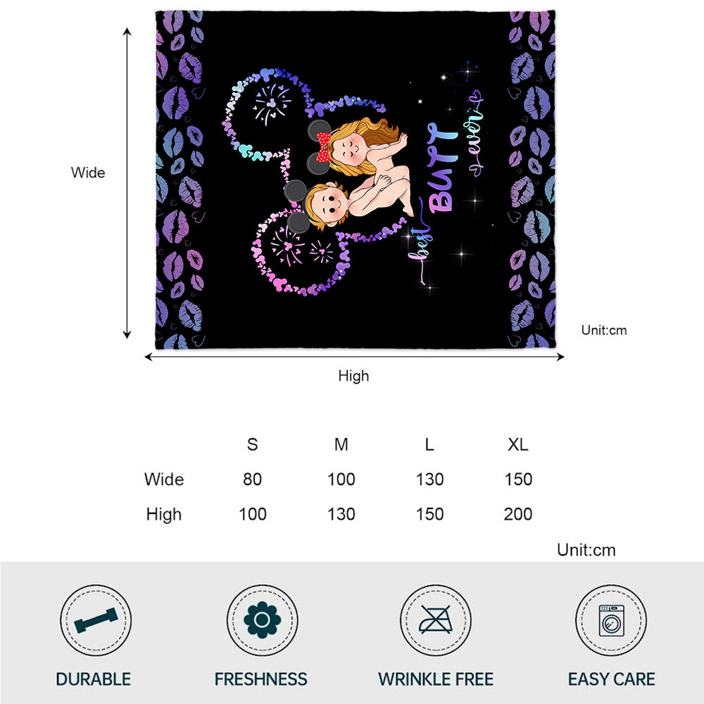 Best Butt Ever Mouse Ears Naughty - Personalized Mouse Blanket