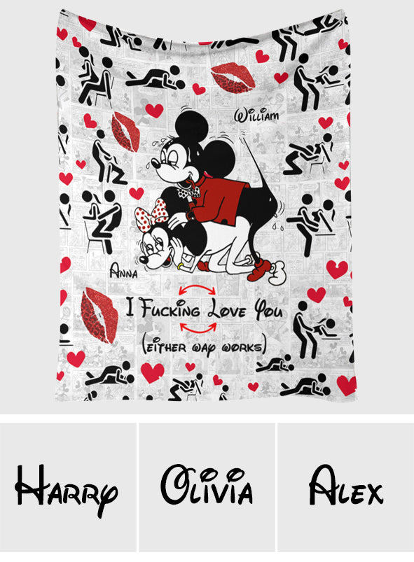 I Love You Funny Couple - Personalized Mouse Blanket