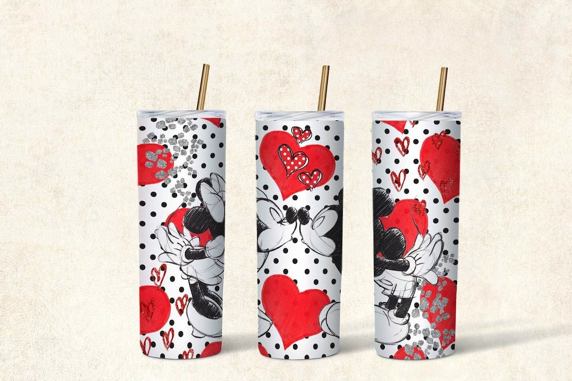 Mouse Couple Mouse Skinny Tumbler 0124