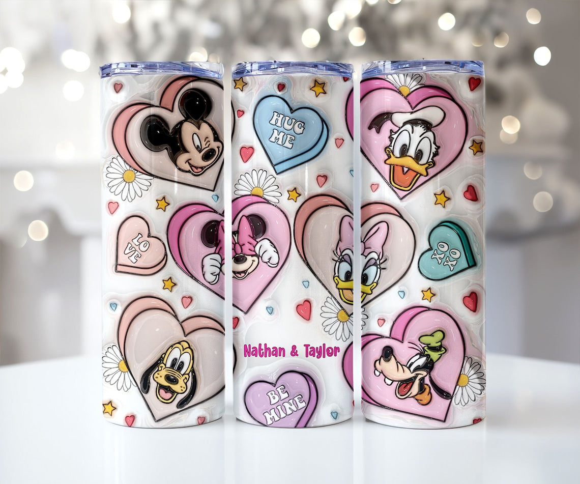 Be My Valentine - Personalized Mouse Skinny Tumbler 0124