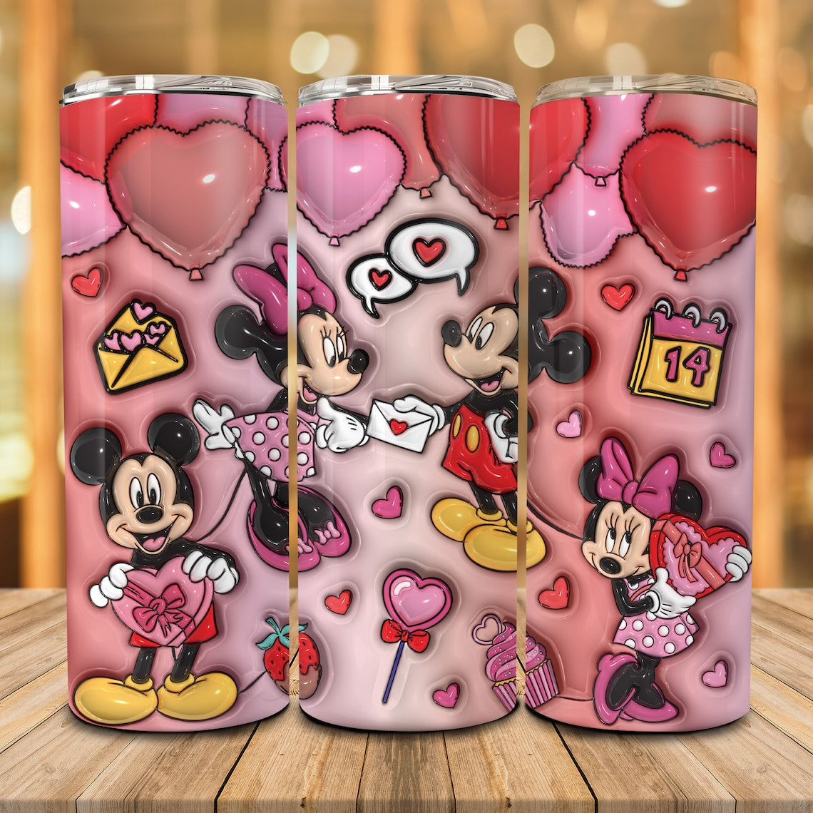 Mouse Couple Mouse Skinny Tumbler 0124