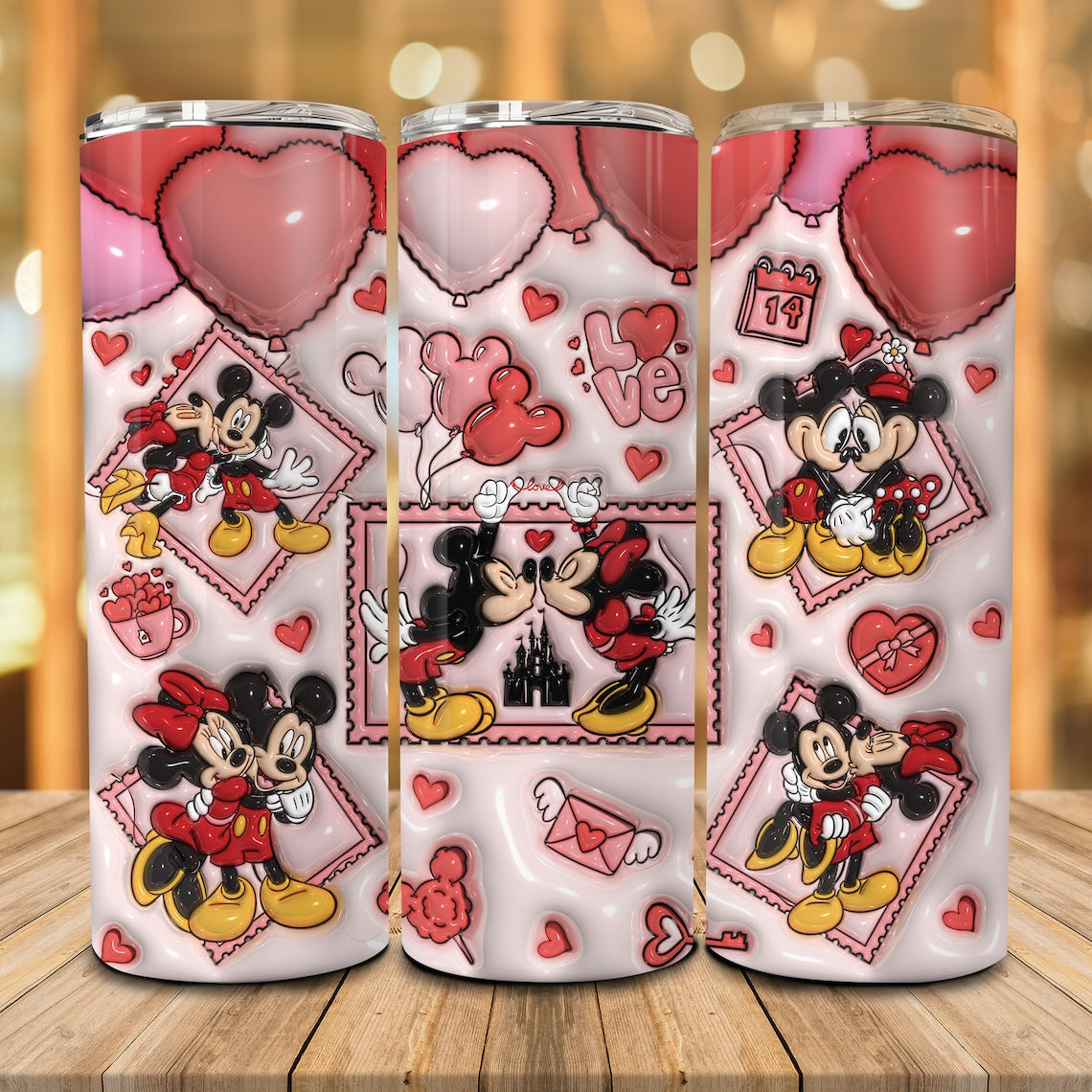 Mouse Couple Mouse Skinny Tumbler 0124