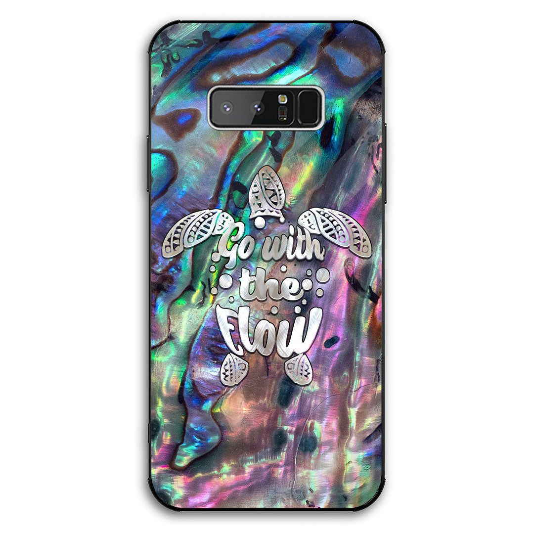 Go With The Flow - Turtle Seashell Pattern Print Phone Case