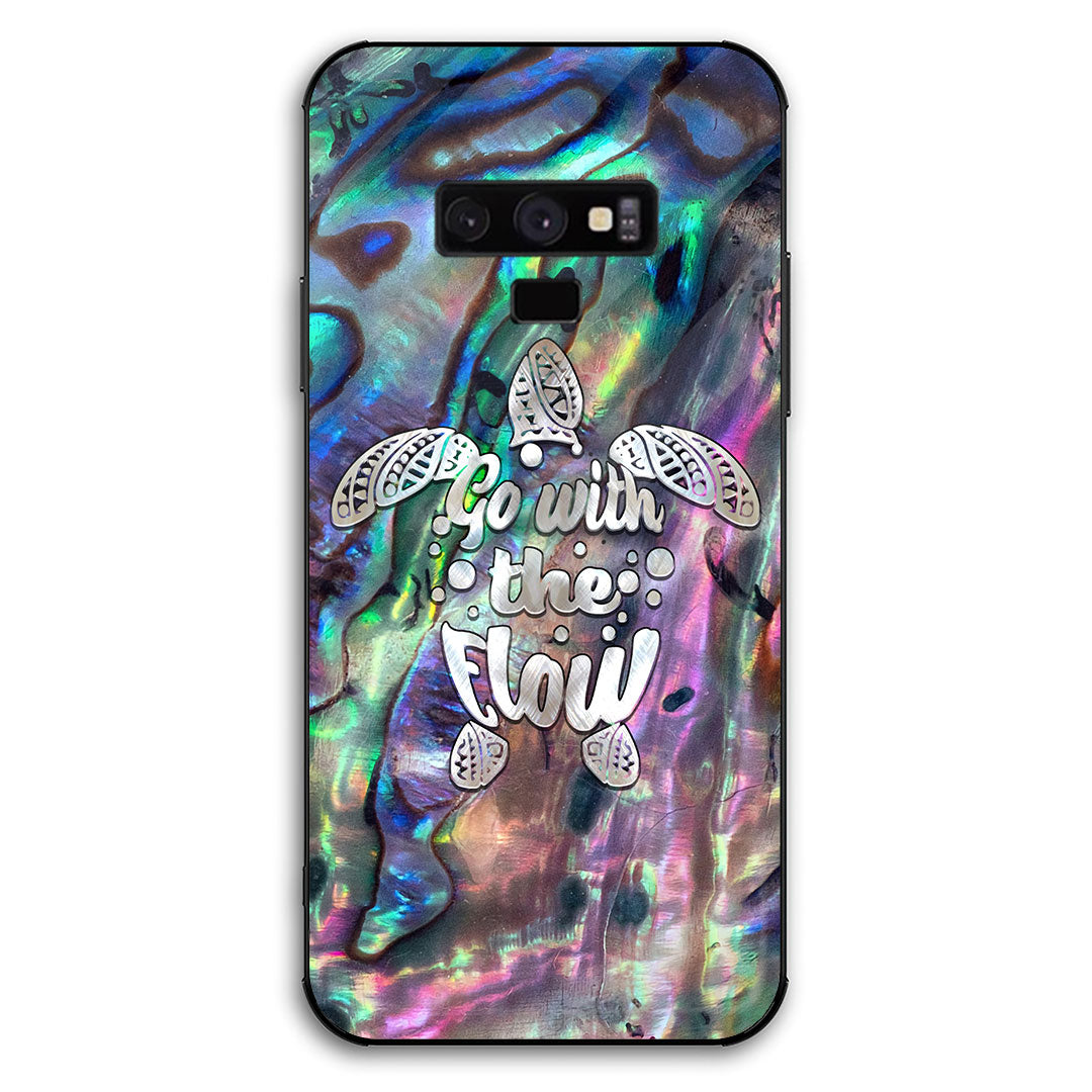 Go With The Flow - Turtle Seashell Pattern Print Phone Case