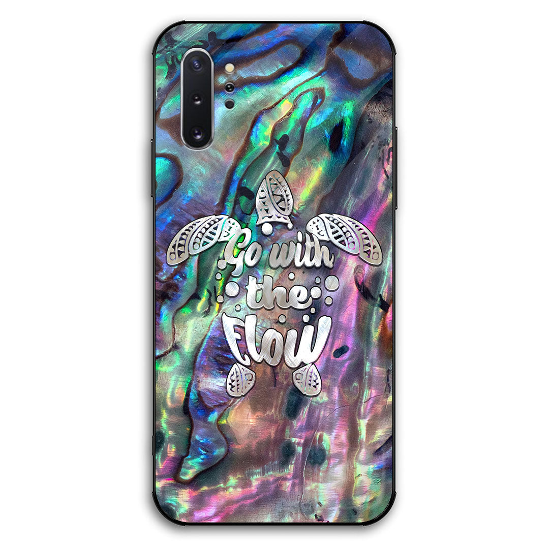 Go With The Flow - Turtle Seashell Pattern Print Phone Case