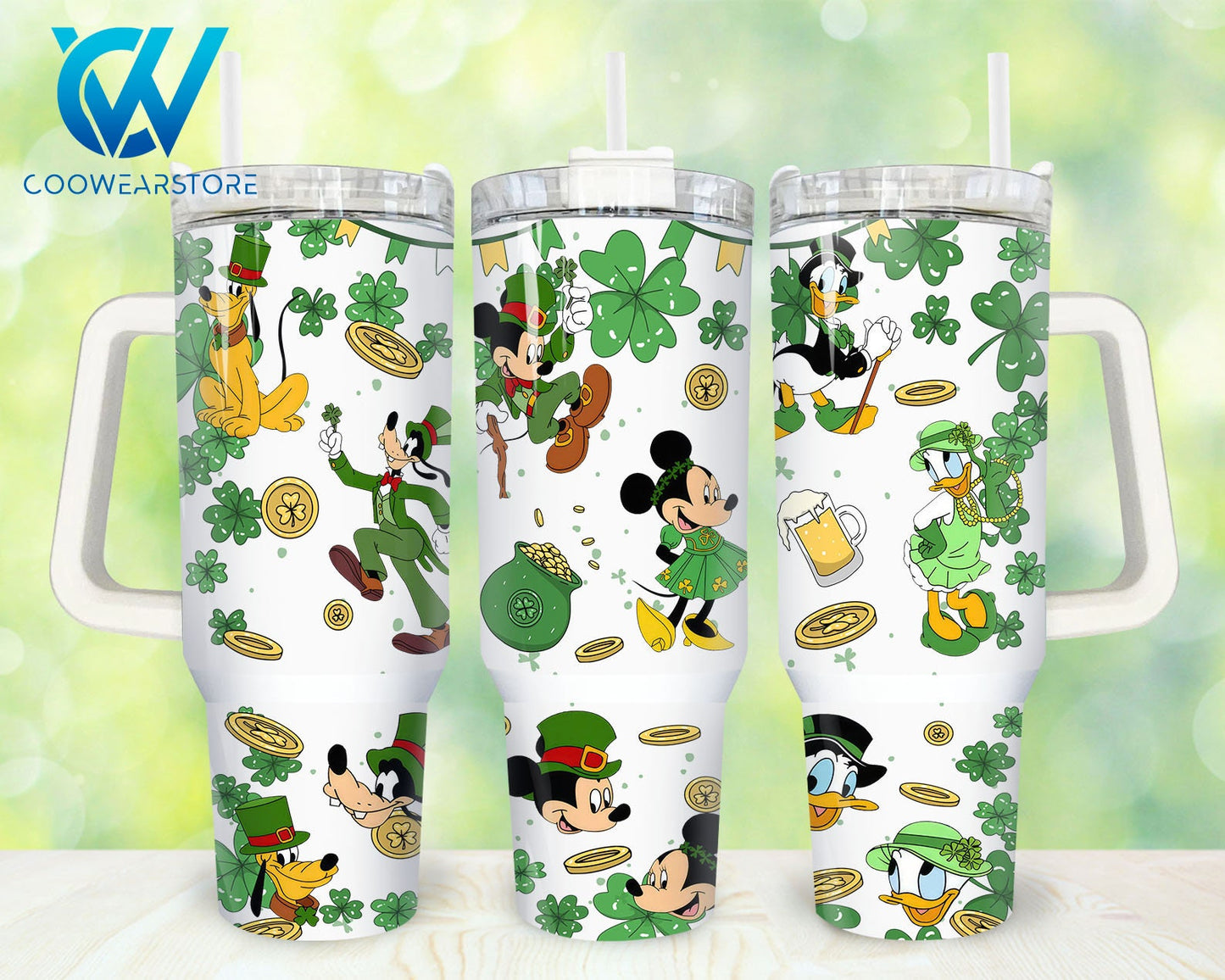 Happy St.Patrick Day Mouse Tumbler With Handle 0224