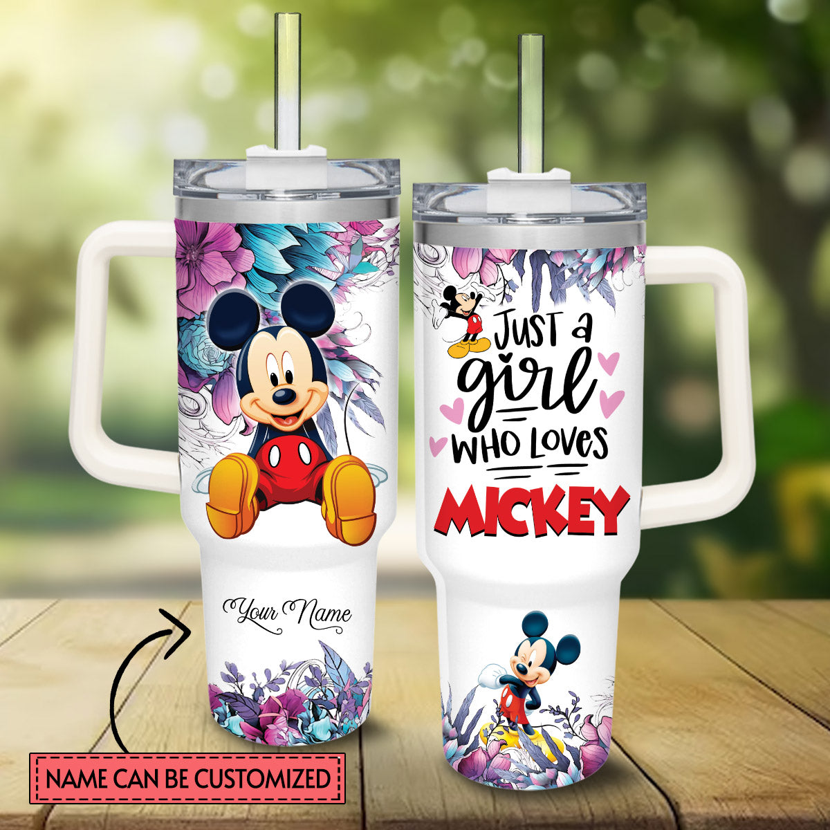 Just A Girl Who Loves Mouse Personalized Mouse Tumbler With Handle 0224