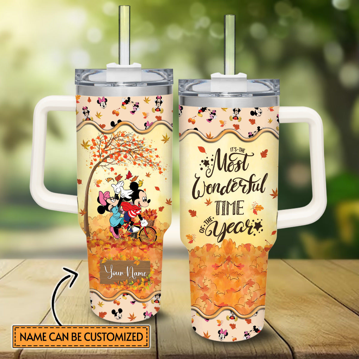 The Most Wonderful Time Personalized Mouse Tumbler With Handle 0224