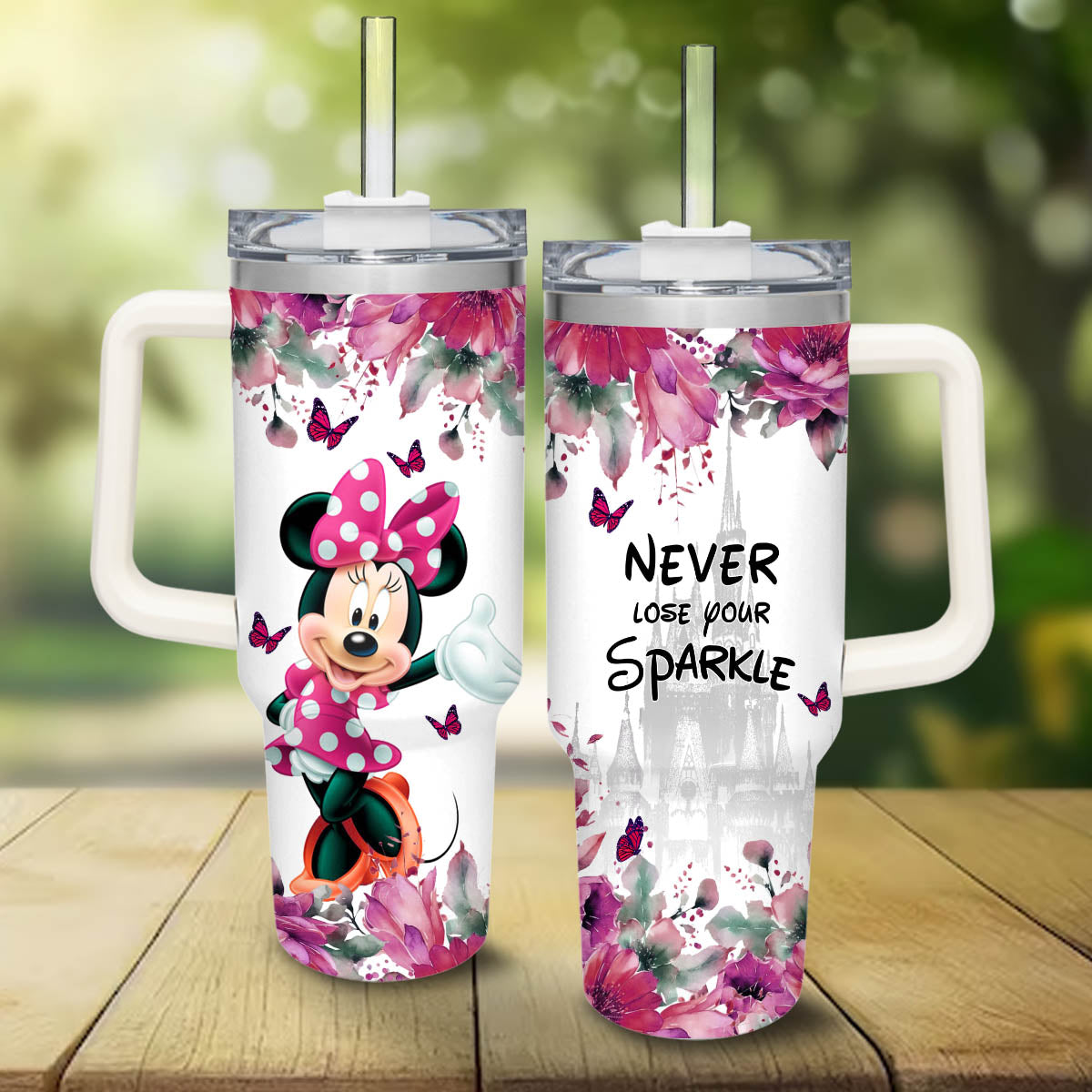 Never Lose Your Sparkle Mouse Tumbler With Handle 0224
