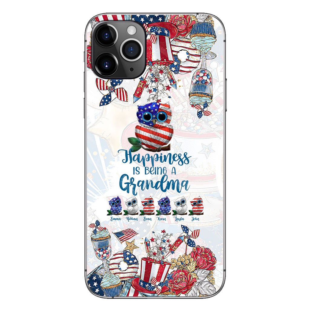 Happiness Is Being A Grandma - Personalized Independence Day Phone Case