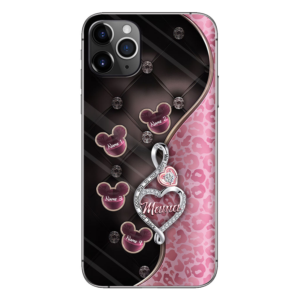 To The Moon And Back Rose Gold - Personalized Mother's Day Mouse Phone Case
