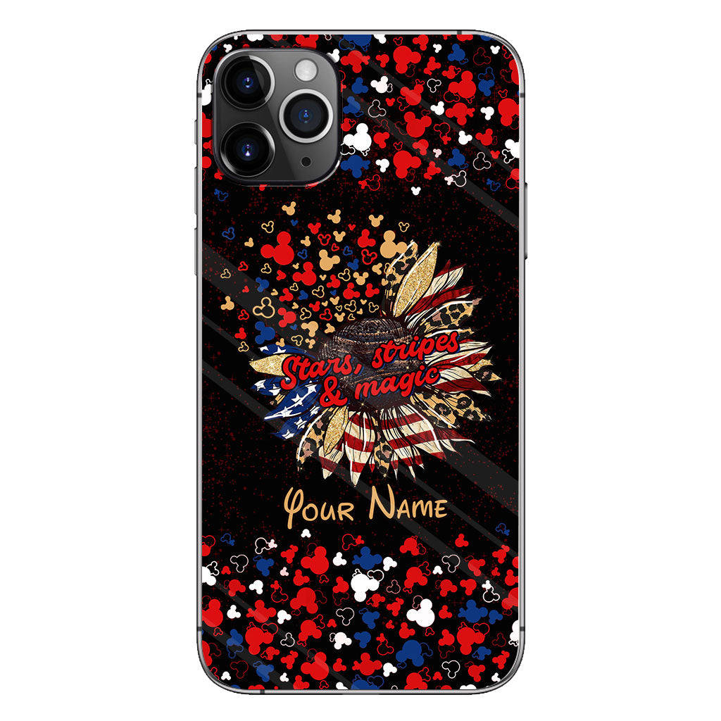 Stars Stripes And Magic - Personalized Independence Day Mouse Phone Case
