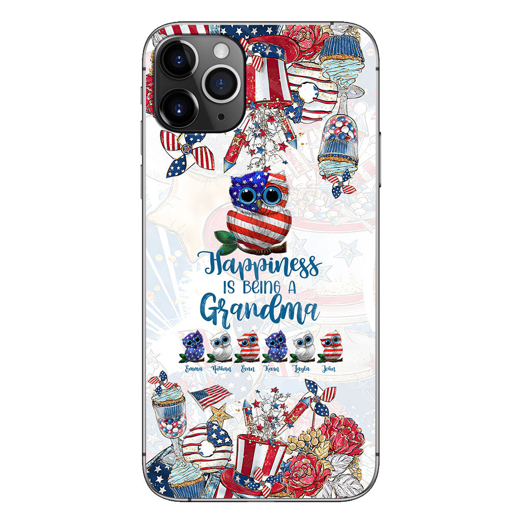 Happiness Is Being A Grandma - Personalized Independence Day Phone Case