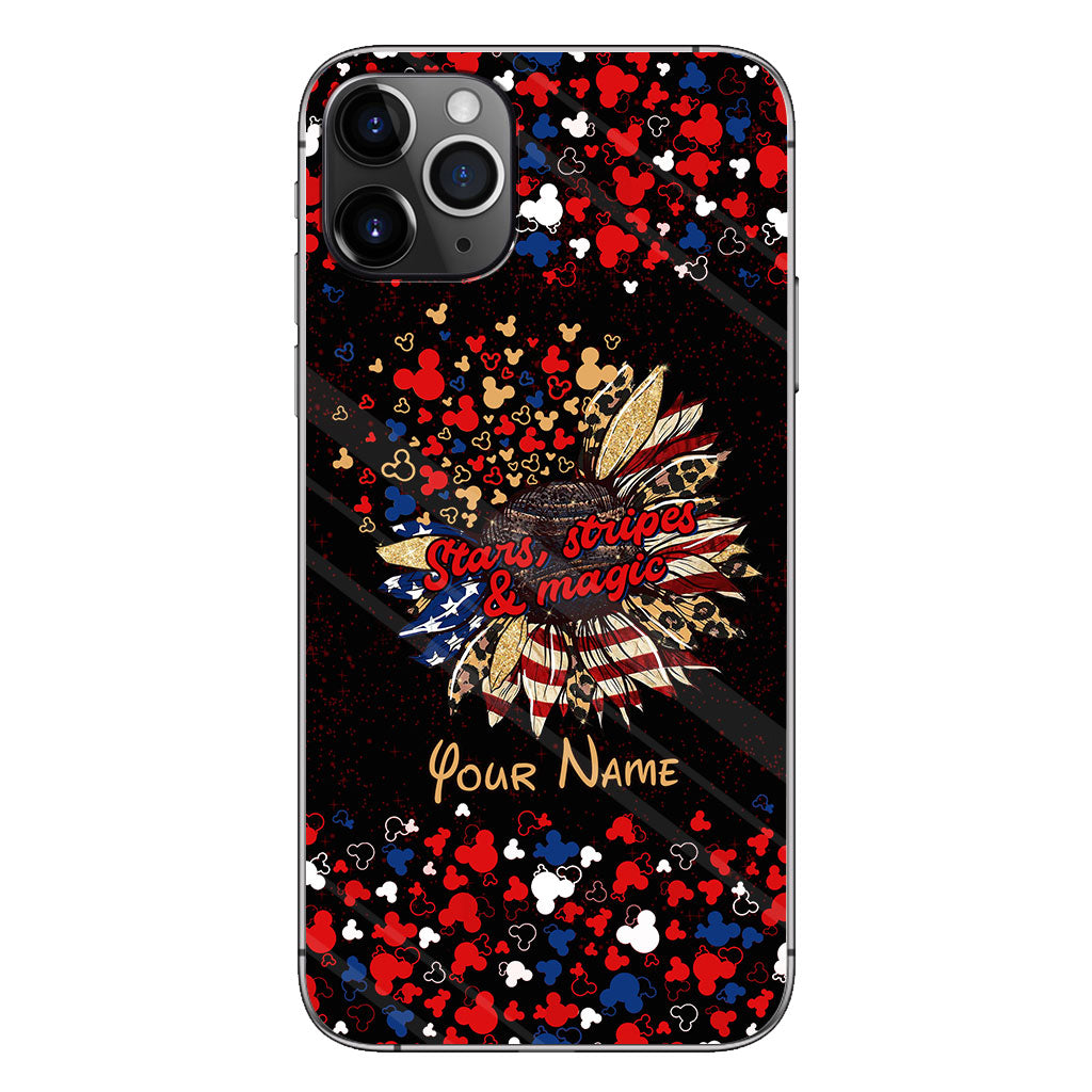 Stars Stripes And Magic - Personalized Independence Day Mouse Phone Case
