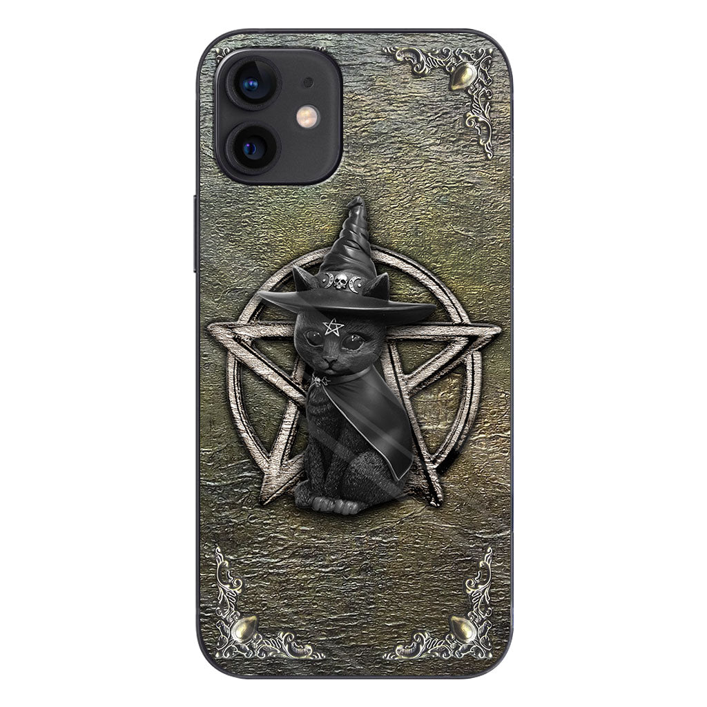 Mystical Witch - Personalized Halloween Black Cat Phone Case With 3D Pattern Print