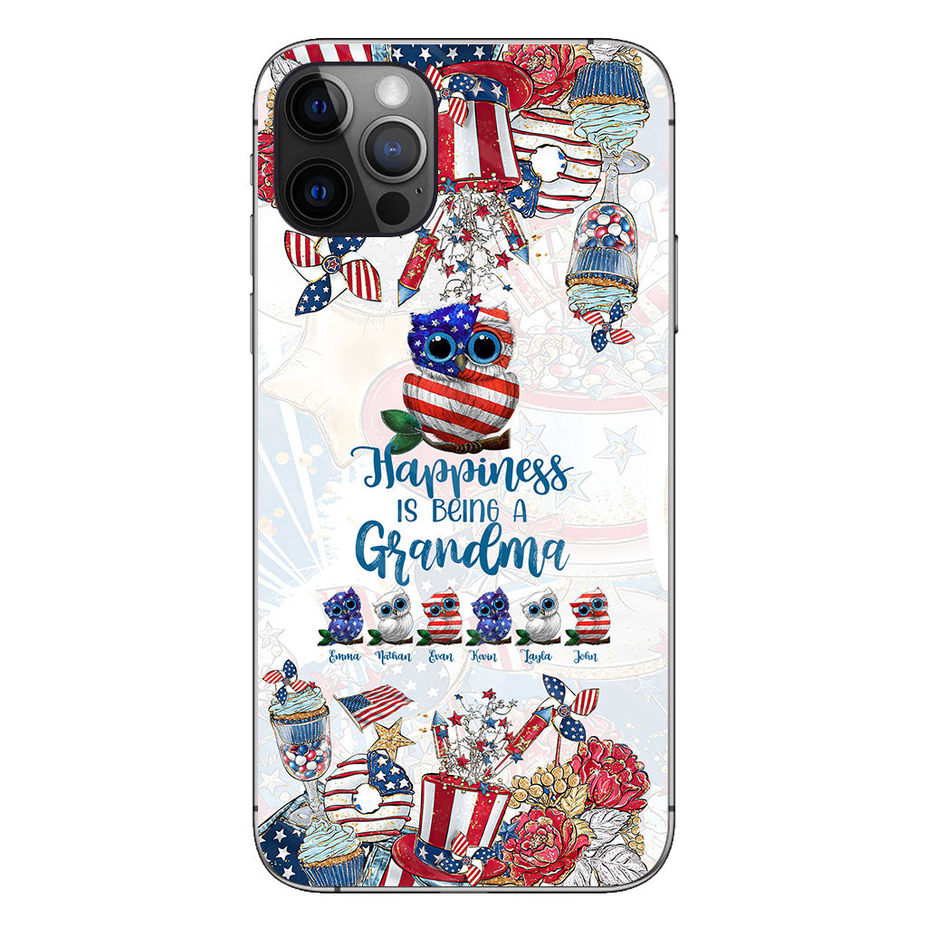 Happiness Is Being A Grandma - Personalized Independence Day Phone Case