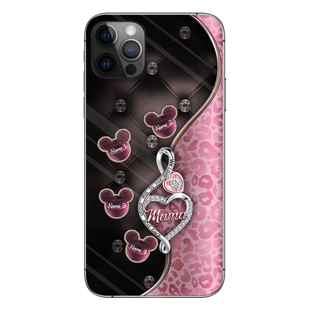 To The Moon And Back Rose Gold - Personalized Mother's Day Mouse Phone Case