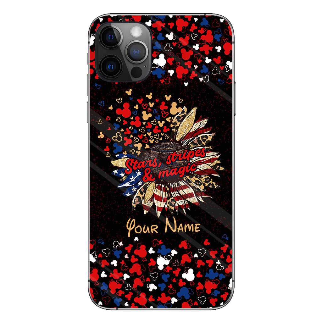 Stars Stripes And Magic - Personalized Independence Day Mouse Phone Case