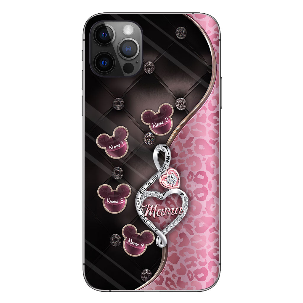 To The Moon And Back Rose Gold - Personalized Mother's Day Mouse Phone Case