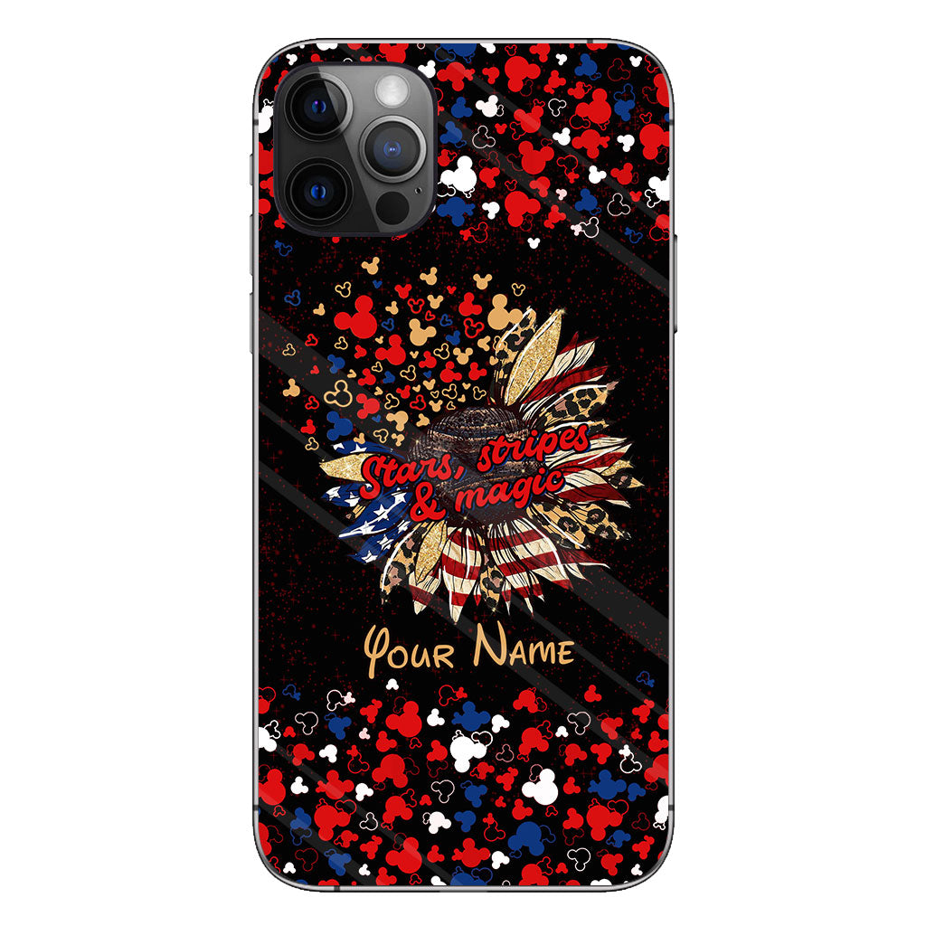 Stars Stripes And Magic - Personalized Independence Day Mouse Phone Case